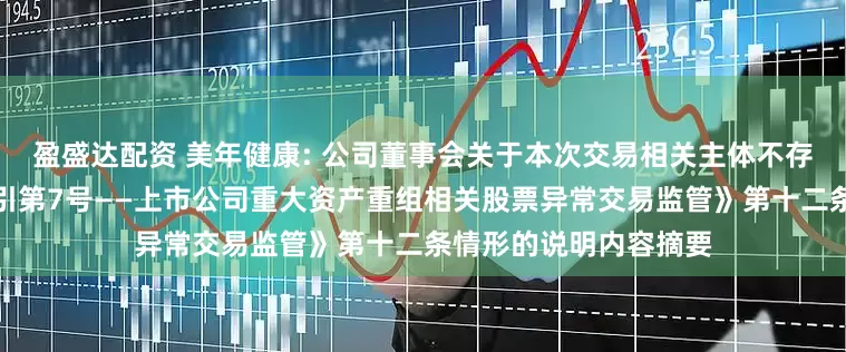 盈盛达配资 美年健康: 公司董事会关于本次交易相关主体不存在《上市公司监管指引第7号——上市公司重大资产重组相关股票异常交易监管》第十二条情形的说明内容摘要