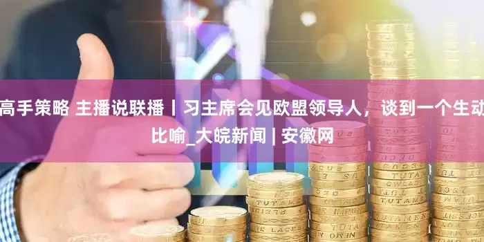 高手策略 主播说联播丨习主席会见欧盟领导人，谈到一个生动比喻_大皖新闻 | 安徽网